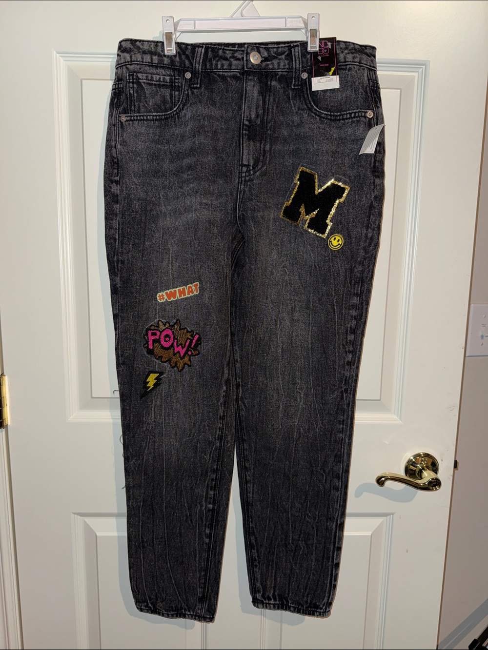 High-Rise Mom Embellished Jeans